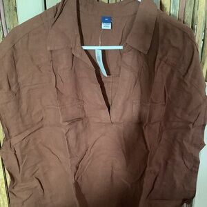 Old Navy Linen Pull Over Blouse 2X